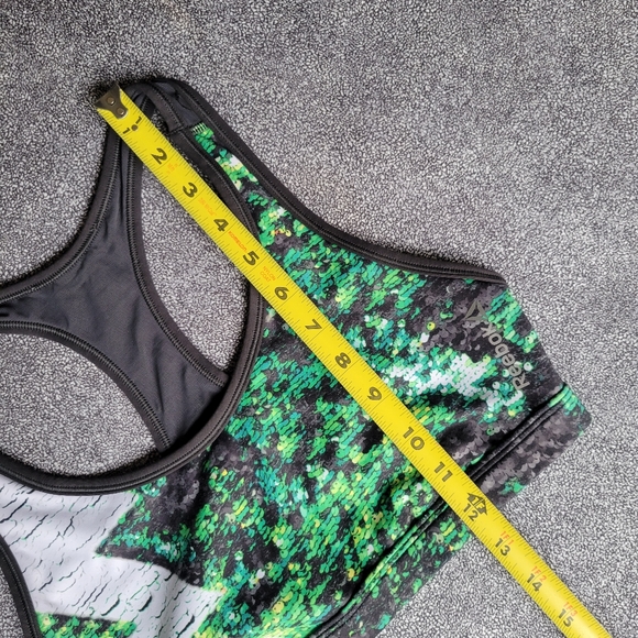 Reebok sequin print mesh dance sports bra - Picture 7 of 9